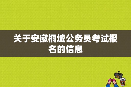 关于安徽桐城公务员考试报名的信息