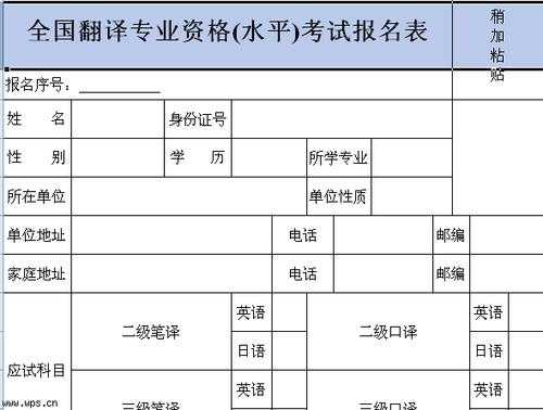 翻译考试报名学历信息（翻译考试报名表）