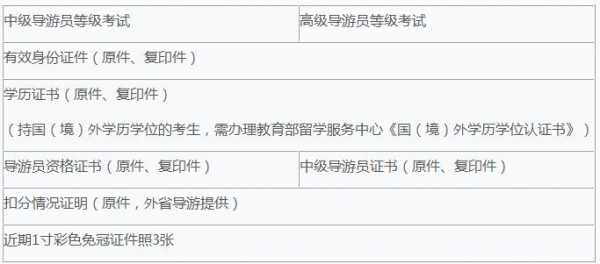 高级导游等级考试报名表（高级导游报名时间）