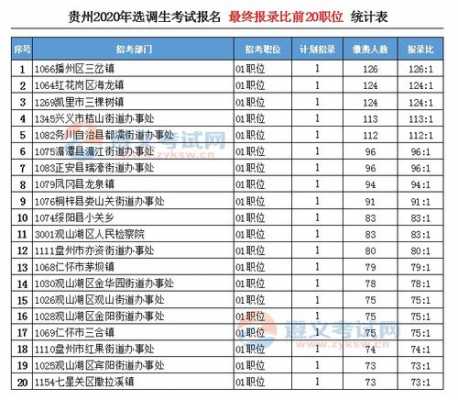 贵州选调生考试报名人数（贵州省选调报考人数）