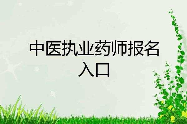 中医药师考试报名（中医药师报名入口）