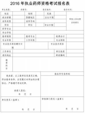 16药士考试报名表（2021年药士报名材料）