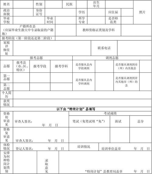 教师考试报名表哪里下载（教师报名登记表在哪里打印）