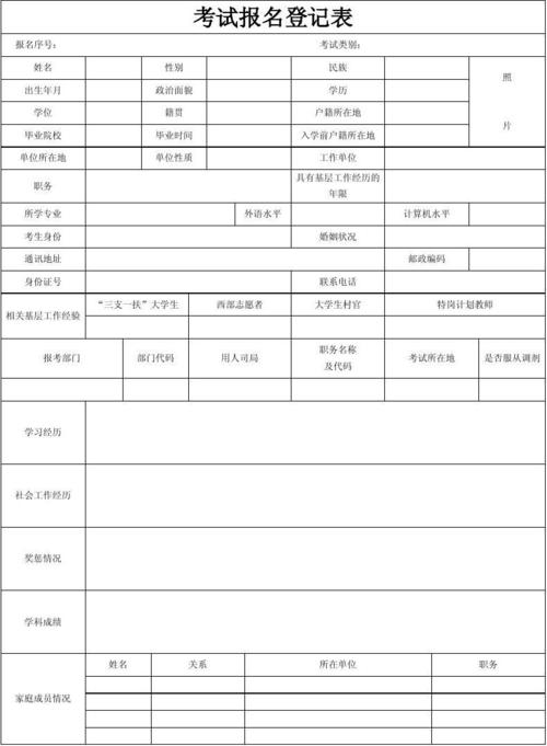 公务员考试报名标准（公务员考试报名标准表）