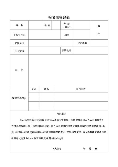 考试报名登记表原件（考试报名登记表是什么）