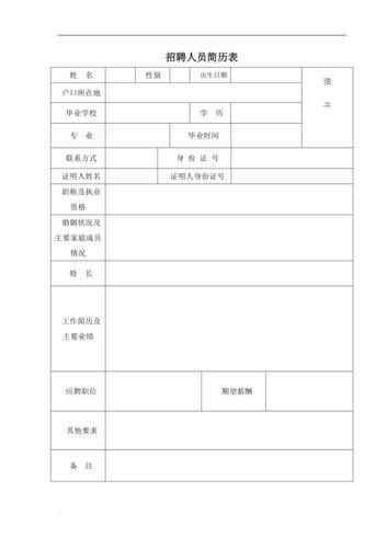 招聘考试报名表（招聘考试报名表的简历怎么写）