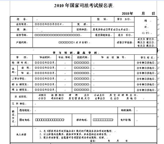 司法考试报名需准备的（司法考试报名手续）