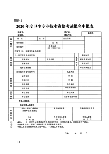 卫生专业资格考试报名条件（2020年卫生专业技术资格报名条件）