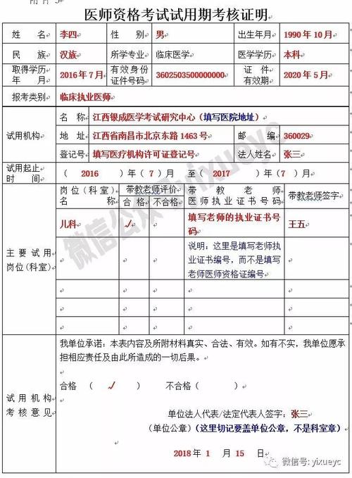 执业医师考试报名材料（执业医师资格证考试报名材料）