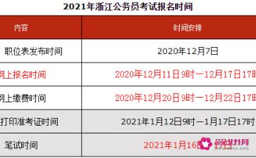 浙江省公务员考试报名时间（公务员考试报名时间）