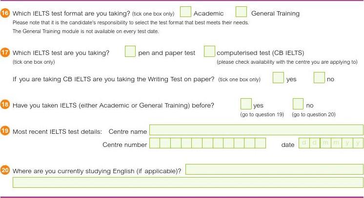 《ielts考试报名表》（ielts报名条件）