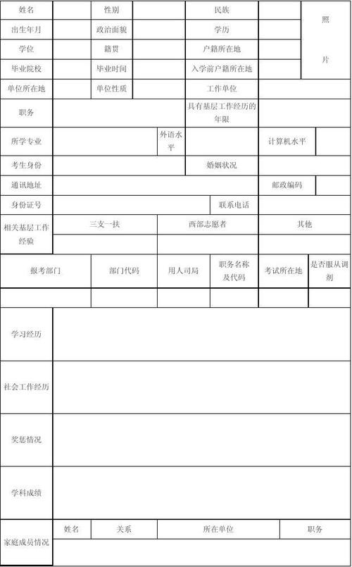 新疆公务员考试报名表（新疆公务员考试报名表下载）