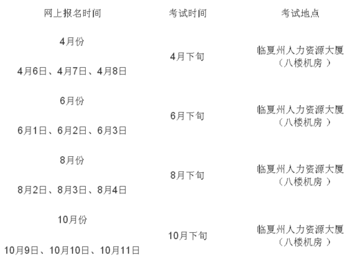 临夏州考试报名时间（临夏州招考办中心电话）